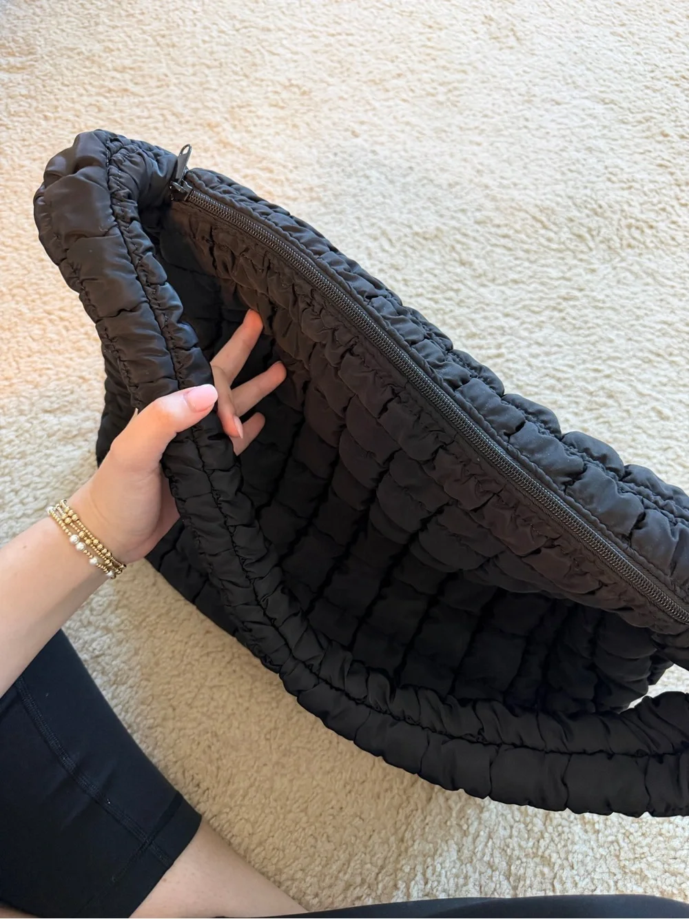 wild fable Black Quilted Puffer Shoulder Bag